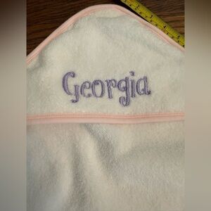 Georgia Personalized Monogram Cotton Hooded Girls Towel